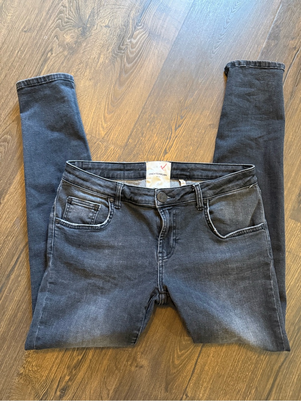 One Teaspoon Black Washed Skinny Jeans
